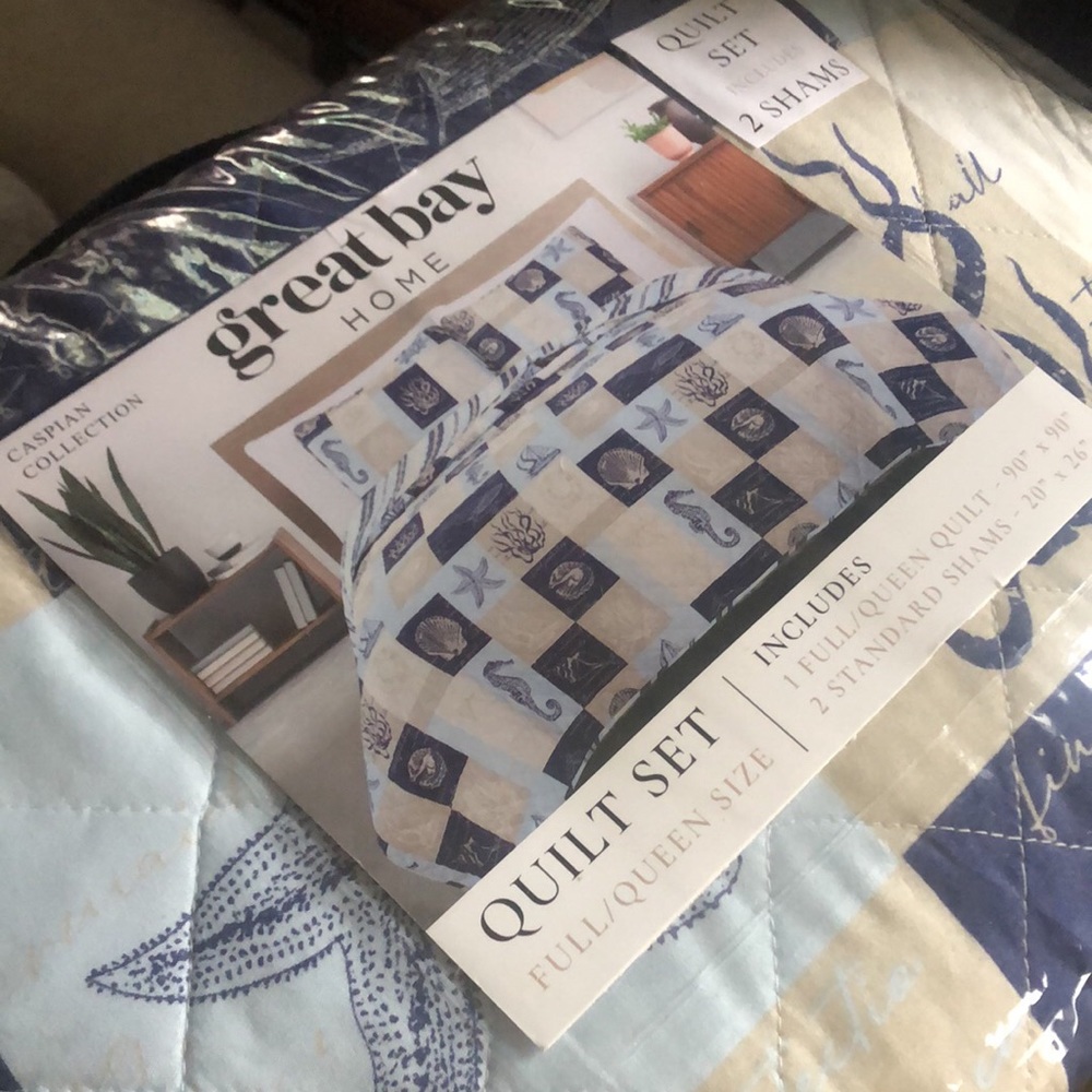 Full/Queen nautical coverlet